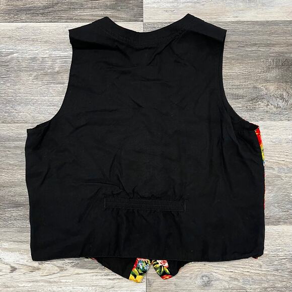 Vintage‎ 90s GAP Floral Womens M Flower V-Neck Button Vest Shirt Cropped Dainty - Picture 3 of 8